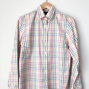 EUC Lands’ End multi-colored button down shirt